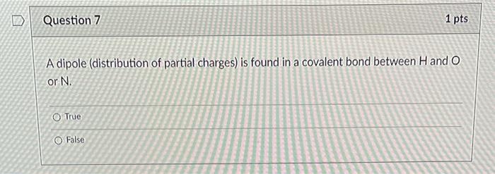 Solved A dipole (distribution of partial charges) is found | Chegg.com