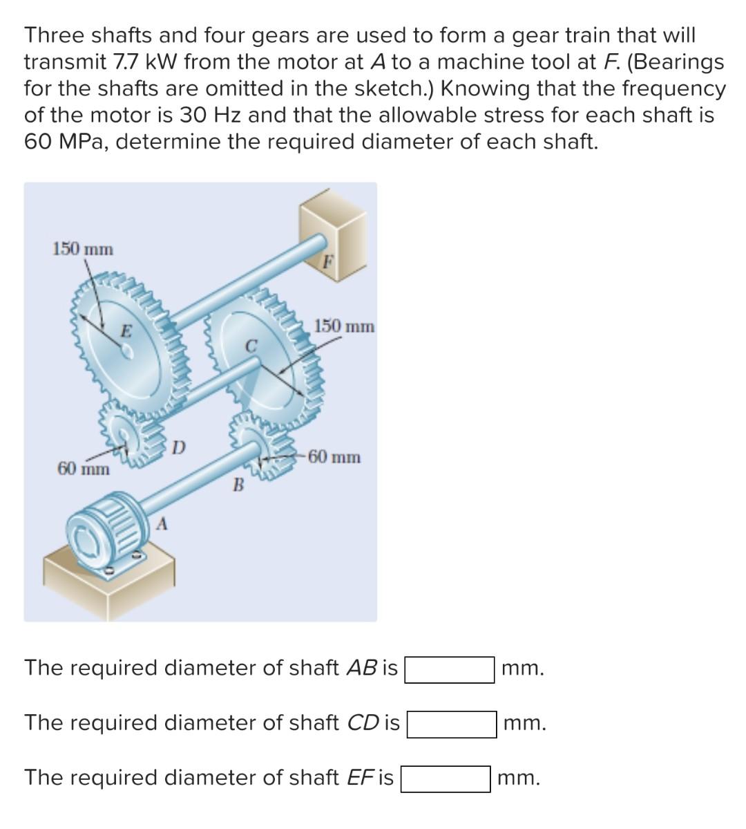 Solved Three shafts and four gears are used to form a gear | Chegg.com