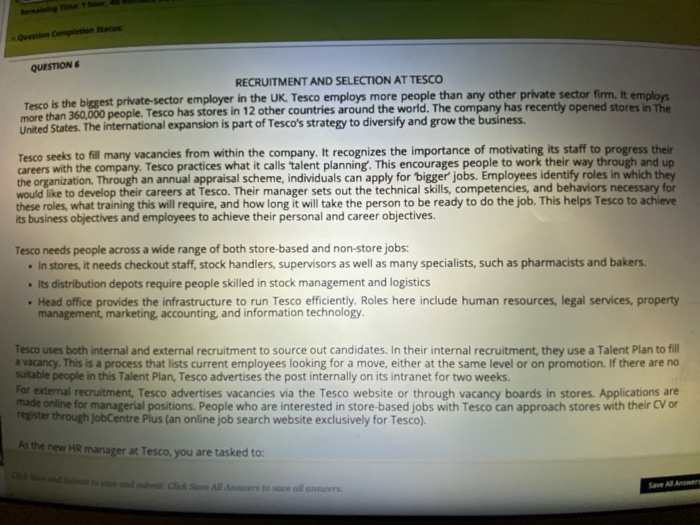 O completion Statue QUESTIONS RECRUITMENT AND | Chegg.com