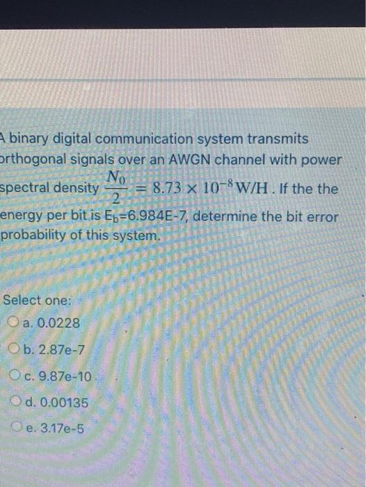 Solved A Binary Digital Communication System Transmits | Chegg.com