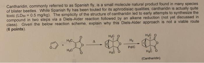 Solved Cantharidin commonly referred to as Spanish fly is