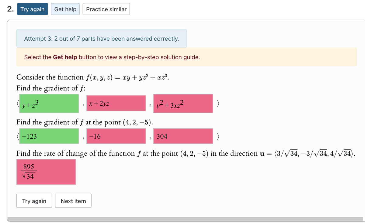 Solved Attempt 3: 2 ﻿out of 7 ﻿parts have been answered | Chegg.com