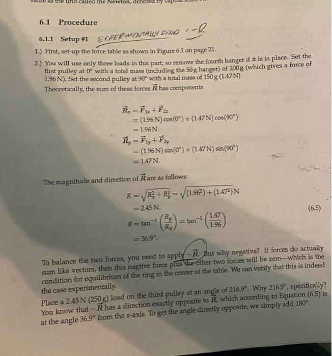 Solved 6.2 Calculations 1.) Calculate the weights of the | Chegg.com