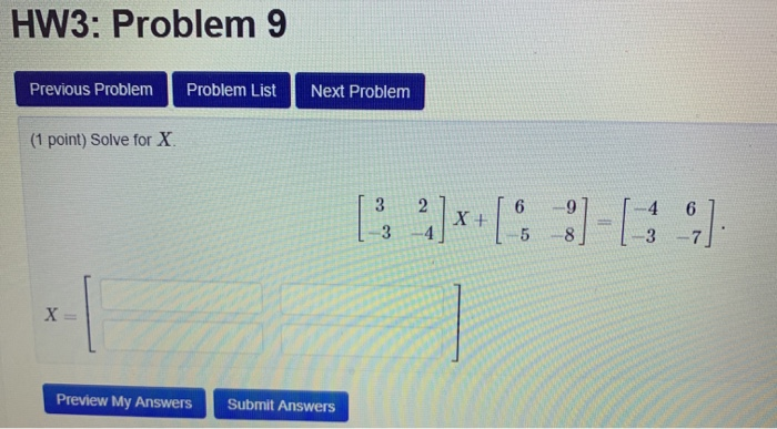 Solved HW3: Problem 9 Previous Problem Problem List Next | Chegg.com