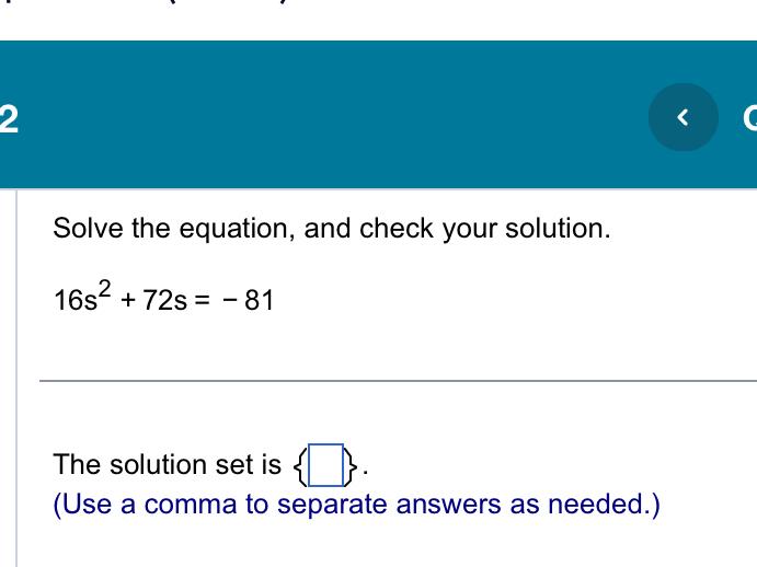 Solved Solve the equation, and check your | Chegg.com