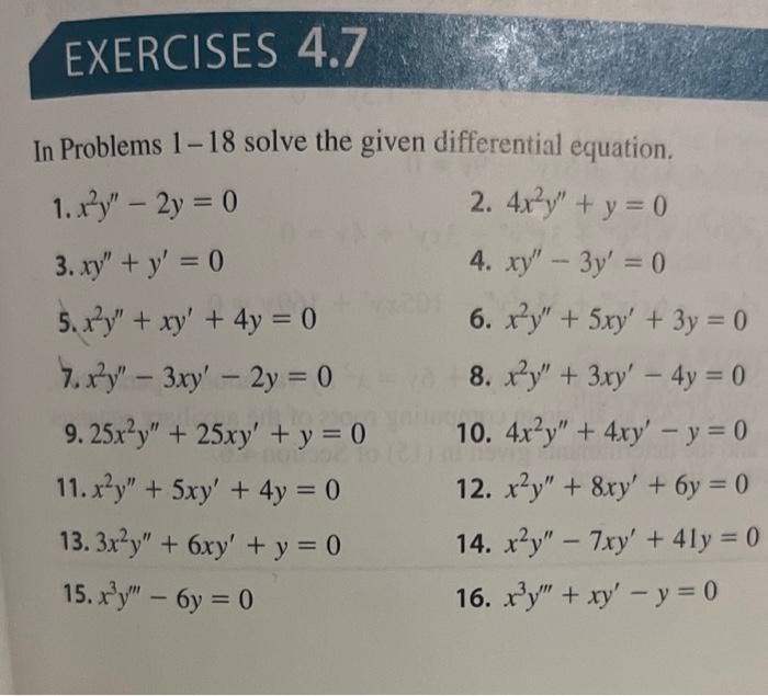 Solved In Problems 1−18 solve the given differential | Chegg.com