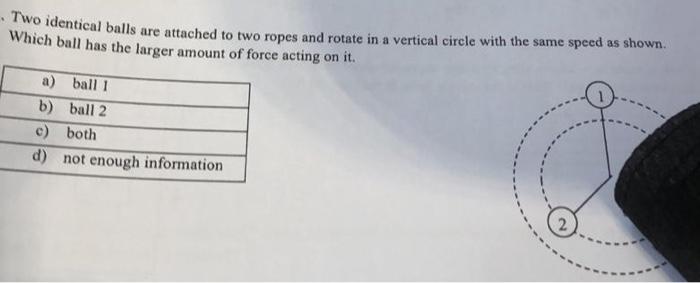 Solved Two Identical Balls Are Attached To Two Ropes And | Chegg.com