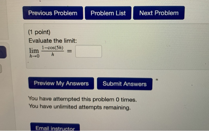 Solved Previous Problem Problem List Next Problem (1 point) | Chegg.com
