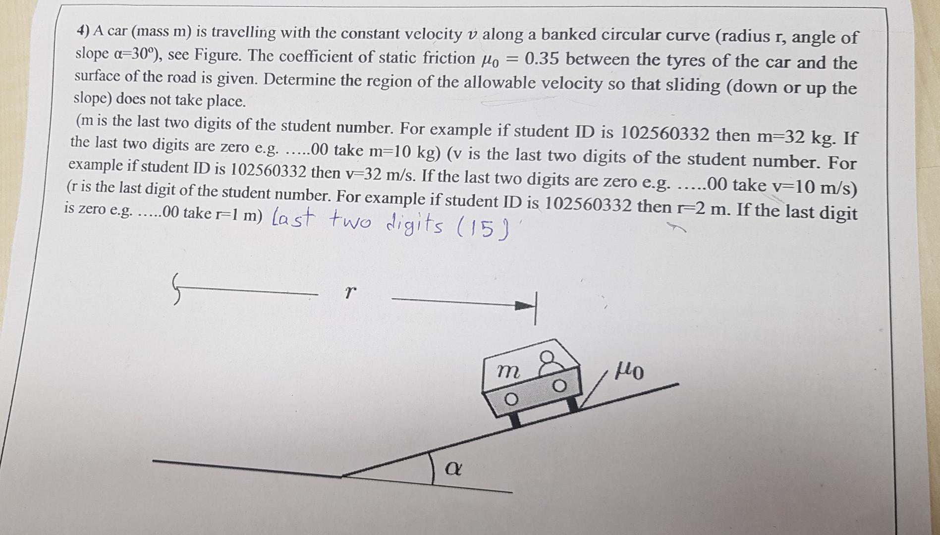 Solved 4 A Car Mass M Is Travelling With The Constant