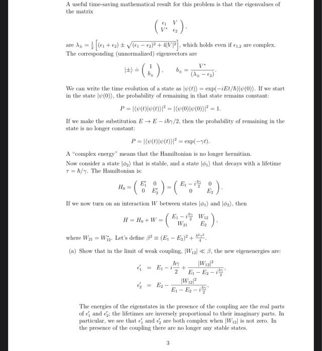 Solved A useful time-saving mathematical result for this | Chegg.com