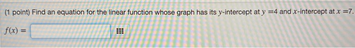 Solved find an equation for the linear function whose graph | Chegg.com