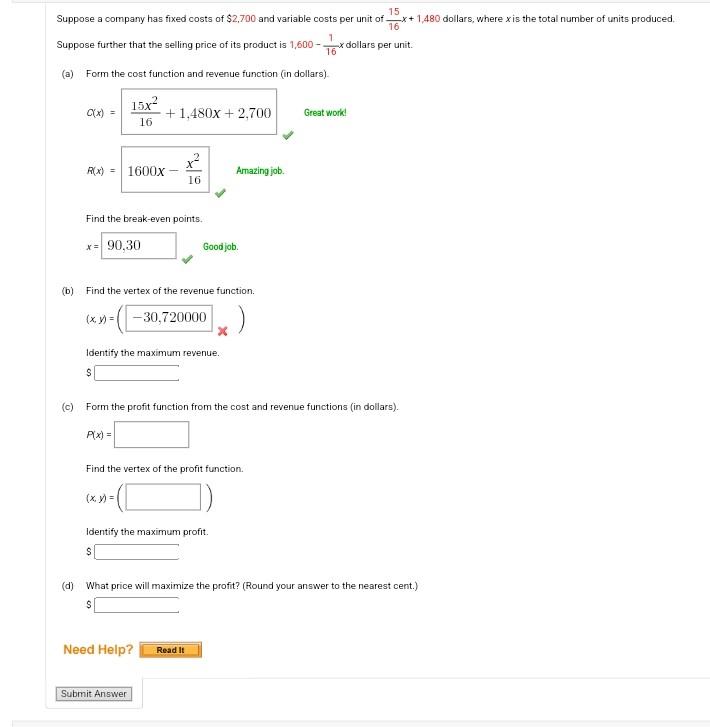 Solved Suppose a company has fixed costs of $2,700 and | Chegg.com