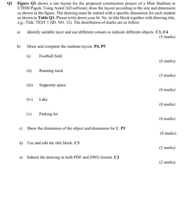 Q1 Figure Q1 shows a site layout for the proposed | Chegg.com