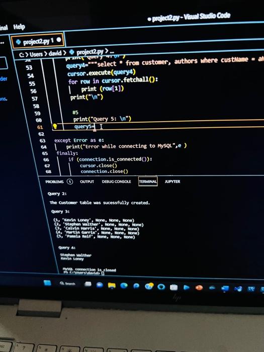 Solved im trying to do the following queries in python | Chegg.com