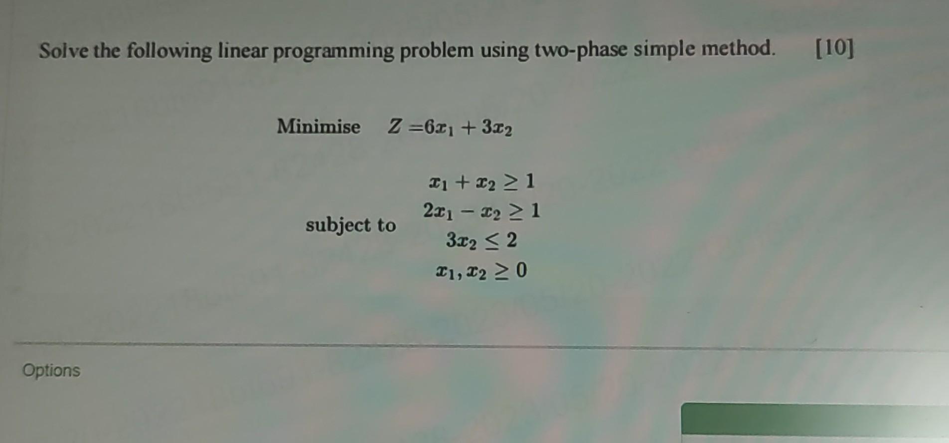Solved Solve the following linear programming problem using | Chegg.com