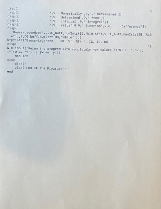 \% YOUR PROGRAM SHOULD ASK FOR: % 1) Bounds of | Chegg.com
