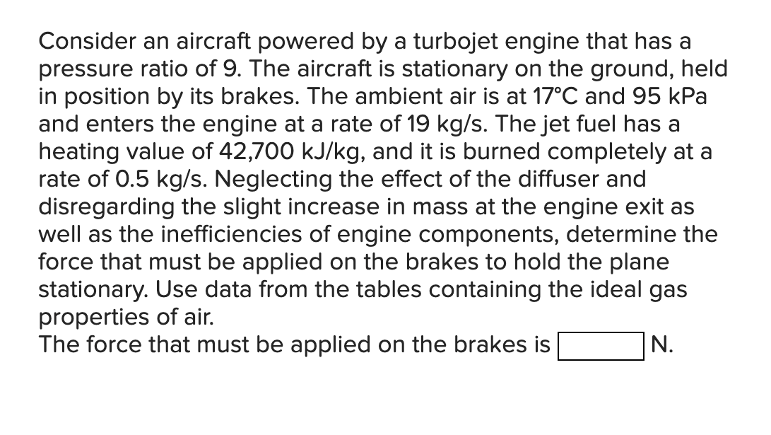Solved Consider an aircraft powered by a turbojet engine | Chegg.com