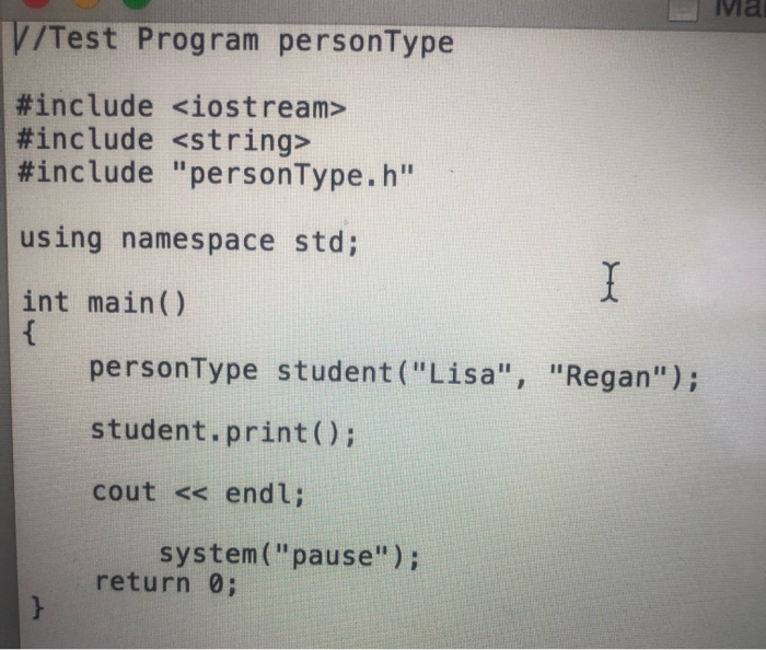 Solved Chapter 10 Lab Using Person Type as an example, | Chegg.com
