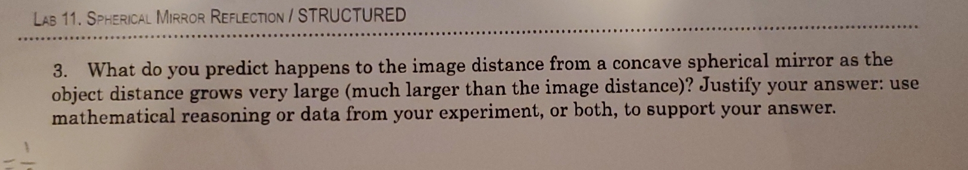 Solved Las 11. ﻿Spherical Mirror Reflection / ﻿StRUCtUREd3. | Chegg.com