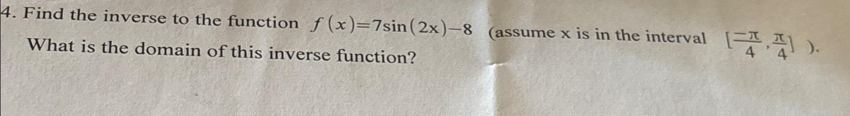 find the domain of the function cos inverse x sin inverse 2x