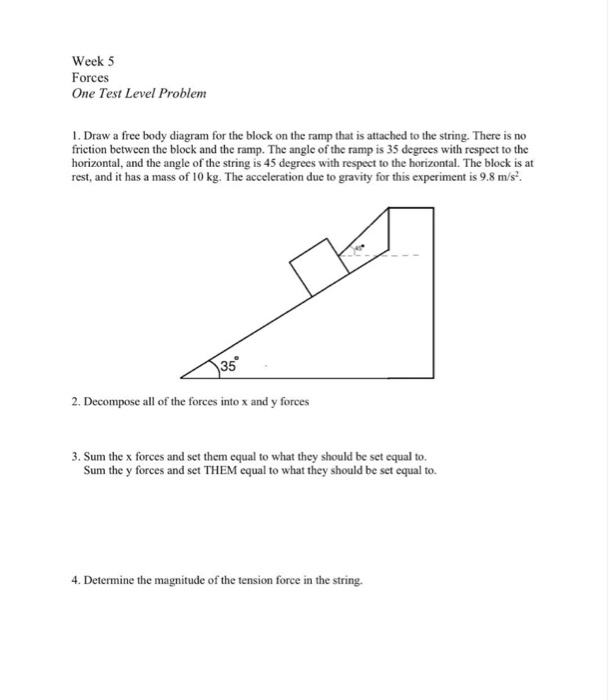 Solved Week 5 Forces One Easy Problem Draw a Free Body | Chegg.com
