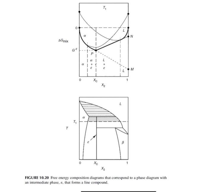 Solved FIGURE 10.20 Free energy composition diagrams that | Chegg.com