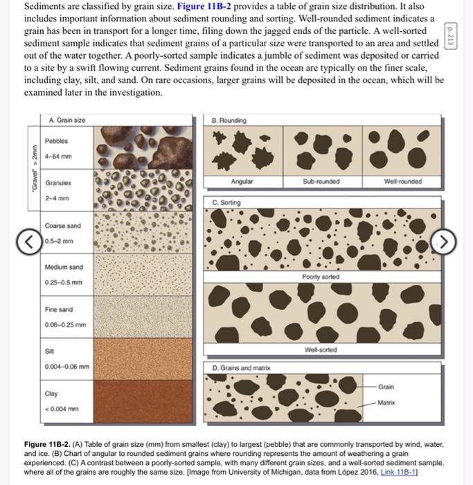 Solved Sediments are classified by grain size. Figure 11B-2 | Chegg.com