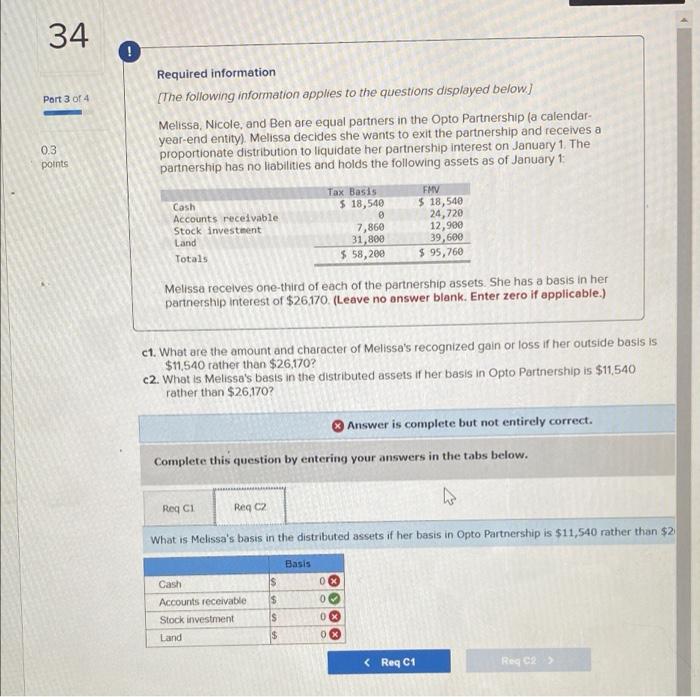 Solved Return to que 33 ! Part 2 of 4 Required information | Chegg.com