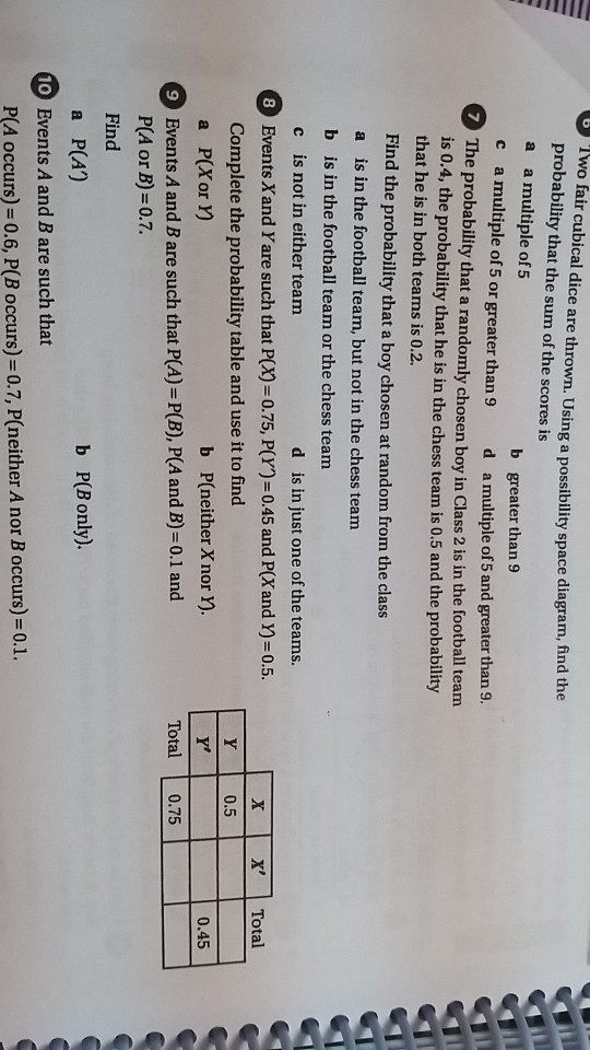 Solved a с Two fair cubical dice are thrown. Using a