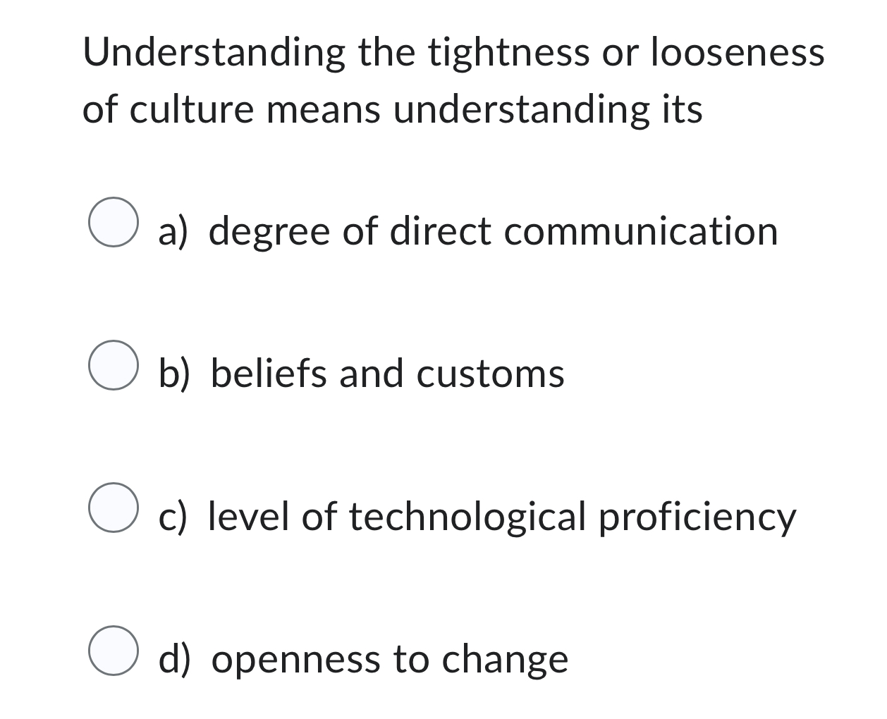 cultural tightness looseness essay