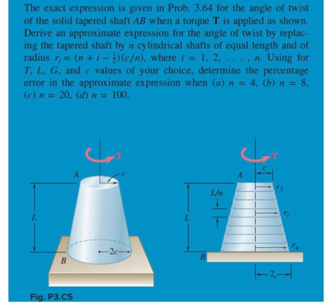Solved The exact expression is given in Prob. 3.64 for the | Chegg.com