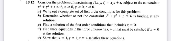 Solved 3.12 Consider the problem of maximizing | Chegg.com