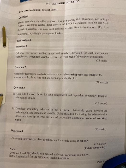 Solved Coursework and mini project (25%) COURSEWORK QUESTION | Chegg.com