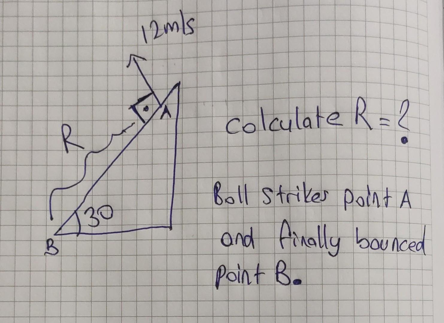 2 Point Strike Problem Solved colculate R= ? Boll Strikes point A and finally | Chegg.com