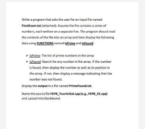 Solved Write a program that asks the user for an input file | Chegg.com