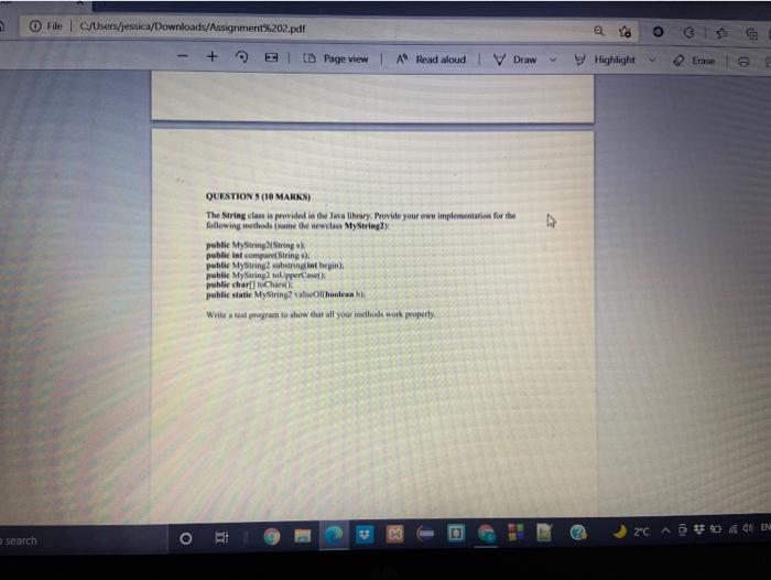 Solved a 0 File c/Users/jessica/Downloads/Assignment%202.pdf | Chegg.com