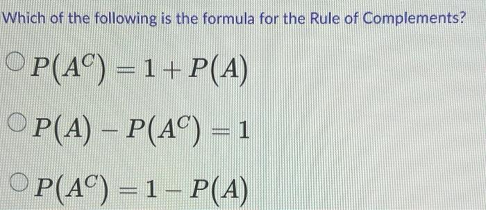 Solved Which of the following is the formula for the Rule of | Chegg.com