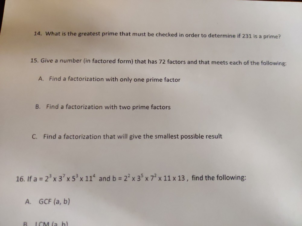 Solved 14. What is the greatest prime that must be checked | Chegg.com