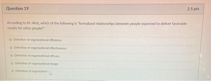 Solved Question 19 2.5 pts According to M. Hirst, which of | Chegg.com