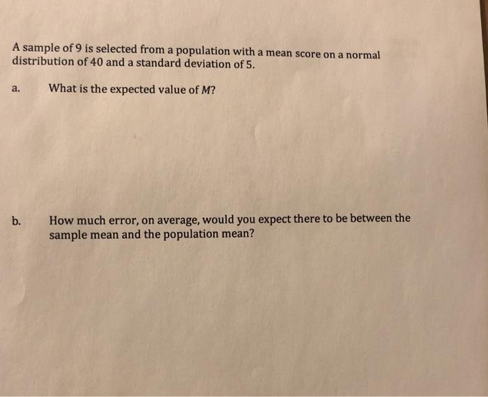 Solved A sample of 9 is selected from a population with a | Chegg.com