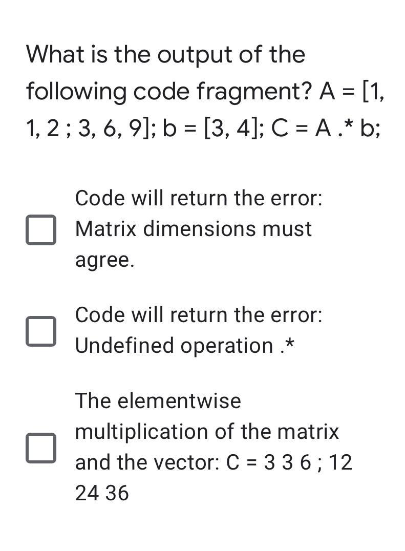 Solved What is the output of the following code fragment? A | Chegg.com