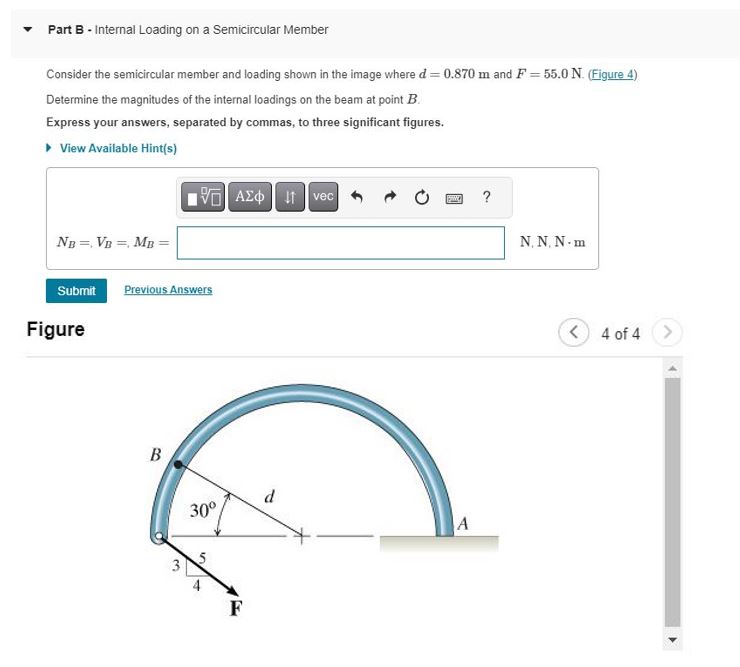 Solved Consider the semicircular member and loading shown in | Chegg.com