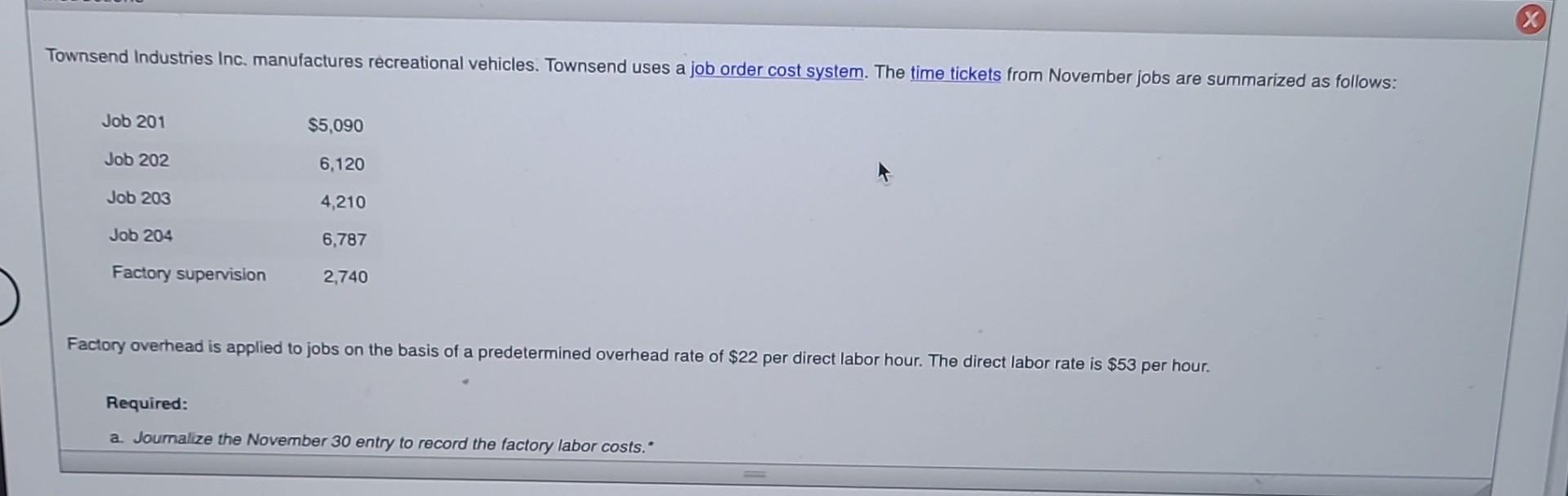 Solved Townsend Industries Inc. manufactures recreational