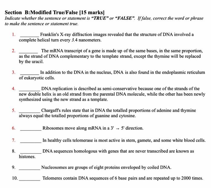 Solved Section Bmodified Truefalse 15 Marks Indicate 2109