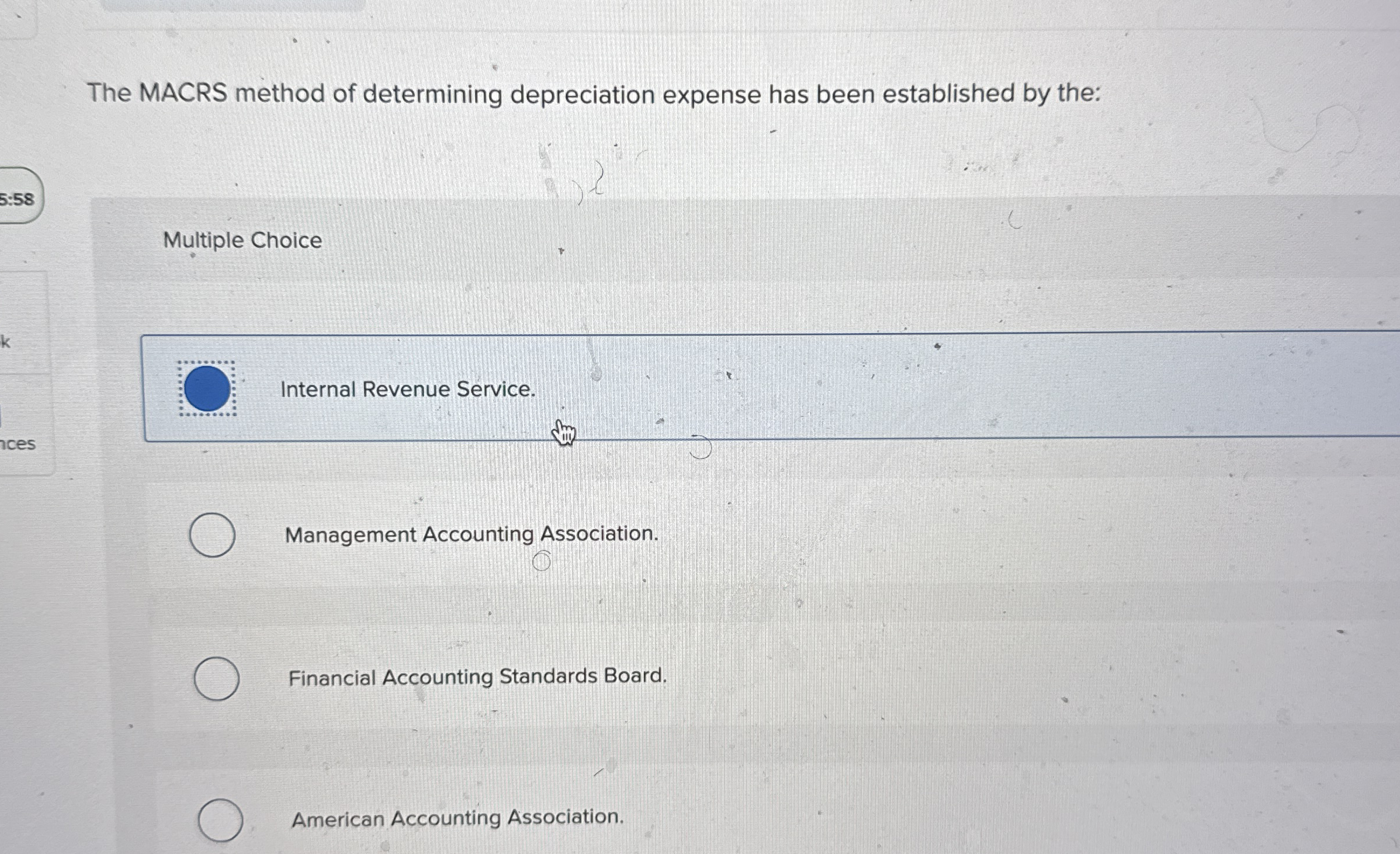 Solved The MACRS method of determining depreciation expense
