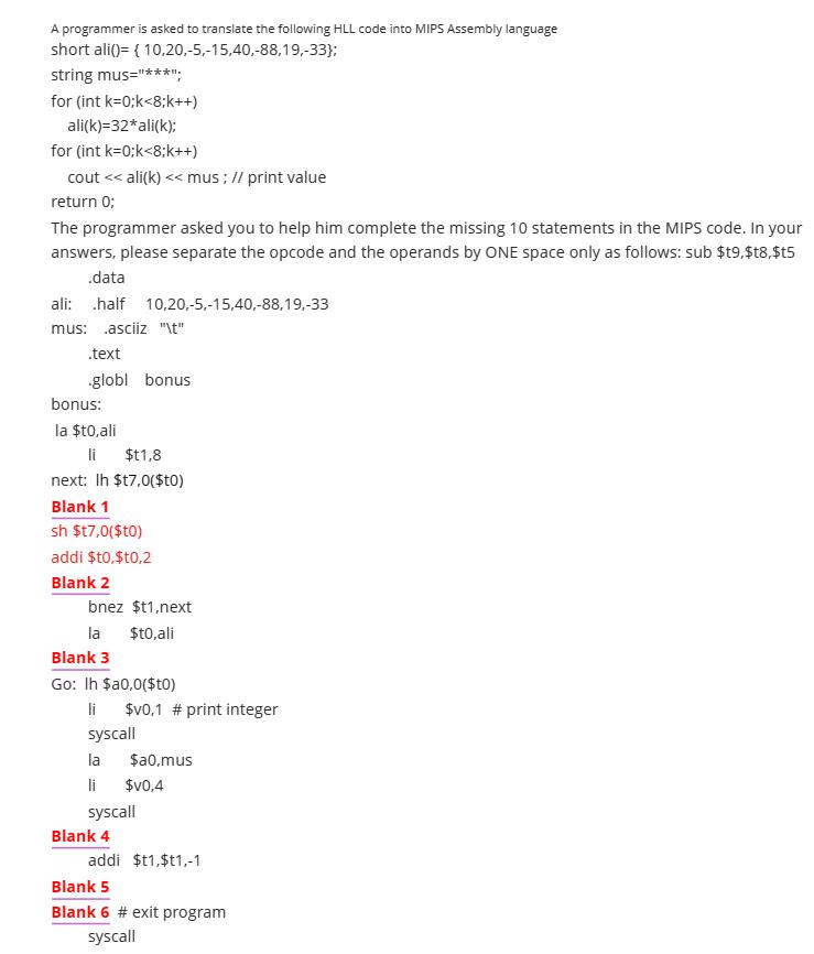 Solved A programmer is asked to translate the following HLL | Chegg.com