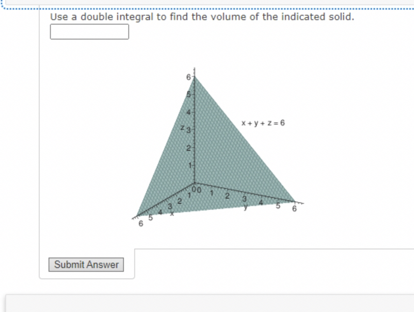 Solved Use a double integral to find the volume of the | Chegg.com
