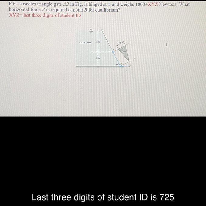 Solved P 6 Isosceles triangle gate AB in Fig. is hinged at