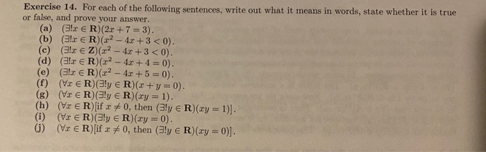 Solved Exercise 14. For each of the following sentences, | Chegg.com