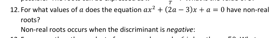 Solved For what values of a does the equation | Chegg.com